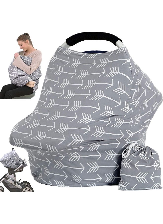 Hicoco Car seat Canopy Nursing Cover - Multi use Baby Stroller and carseat Cover, Breastfeeding Nursing Covers, Boys and Girls Shower Gifts