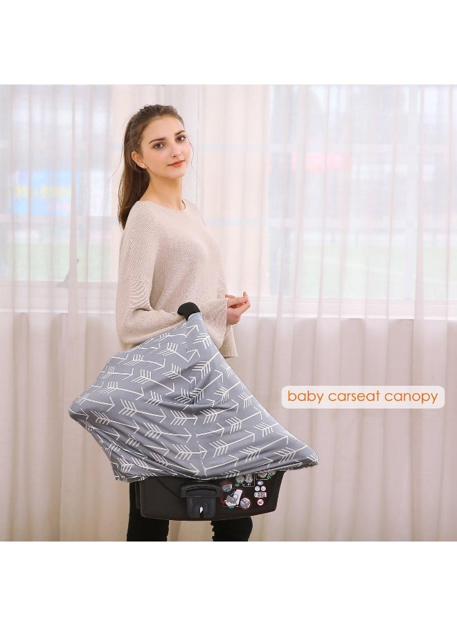 Hicoco Car seat Canopy Nursing Cover - Multi use Baby Stroller and carseat Cover, Breastfeeding Nursing Covers, Boys and Girls Shower Gifts