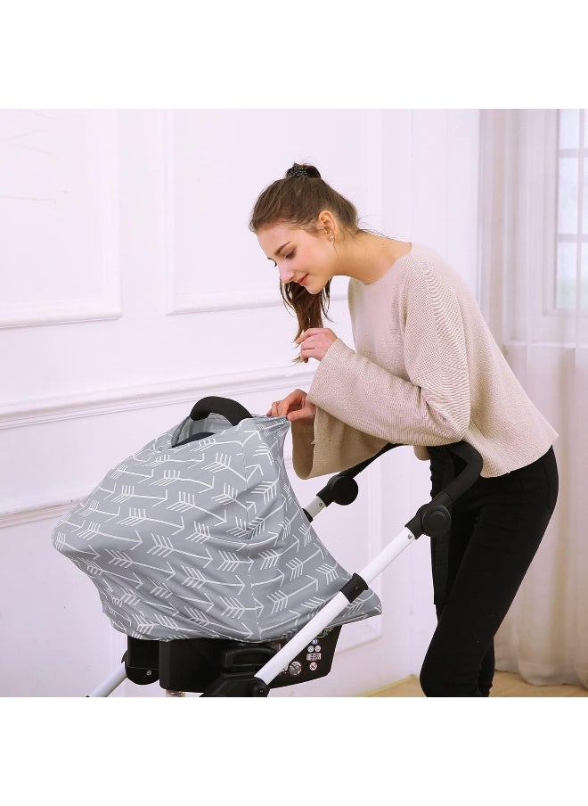 Hicoco Car seat Canopy Nursing Cover - Multi use Baby Stroller and carseat Cover, Breastfeeding Nursing Covers, Boys and Girls Shower Gifts