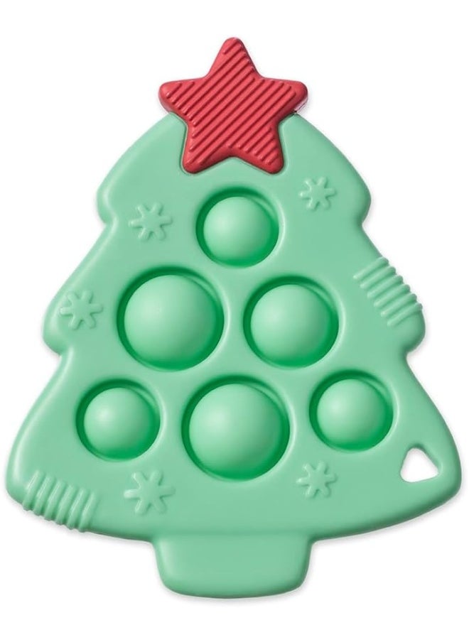 Itzy Ritzy Sensory Popper Toy - Itzy Pop Toy Features Raised Textures to Soothe Sore Gums; Relieves Stress and Improves Fine Motor Skills; Can Attach to a Bag or Pacifier Strap; Christmas Tree