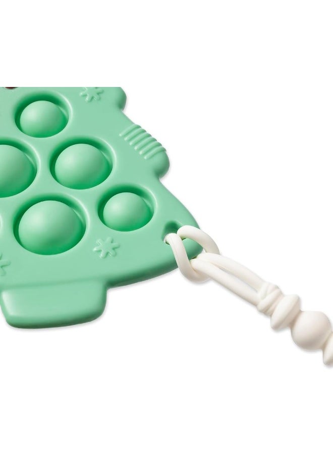 Itzy Ritzy Sensory Popper Toy - Itzy Pop Toy Features Raised Textures to Soothe Sore Gums; Relieves Stress and Improves Fine Motor Skills; Can Attach to a Bag or Pacifier Strap; Christmas Tree