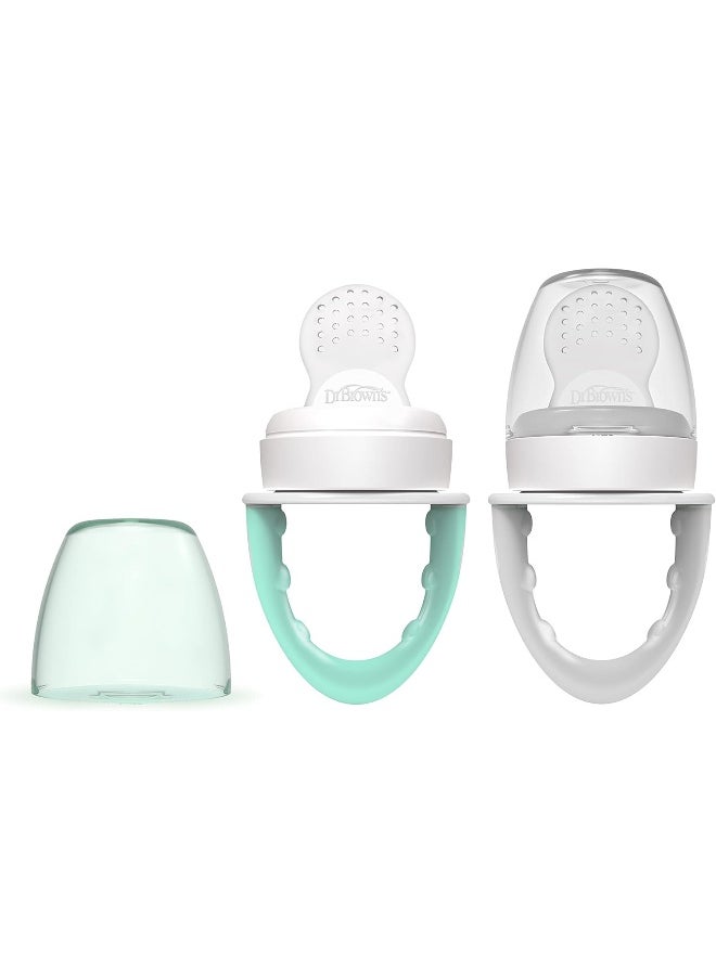 Dr. Brown's Fresh First Silicone Feeder, Mint & Grey, 2 Count