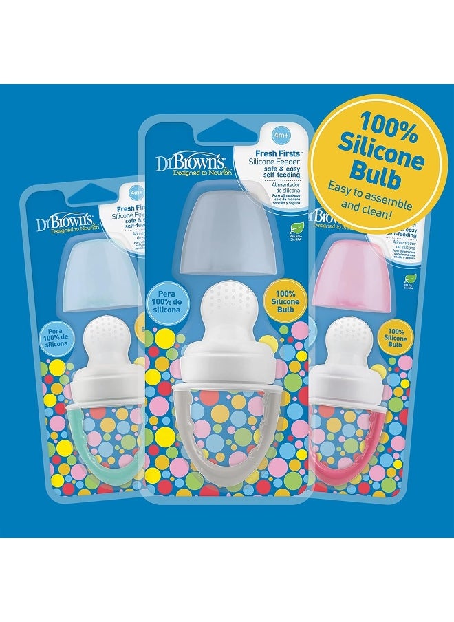 Dr. Brown's Fresh First Silicone Feeder, Mint & Grey, 2 Count