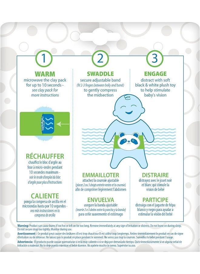 Dr. Brown's Infant Gripebelt for Colic Relief, Heated Tummy Wrap, Baby Swaddling Belt for Gas Relief, Natural Relief for Upset Stomach in Babies and Toddlers, Panda, 0-3m
