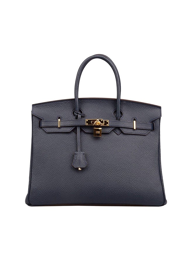 Padlock Handbag With Gold Hardware Black