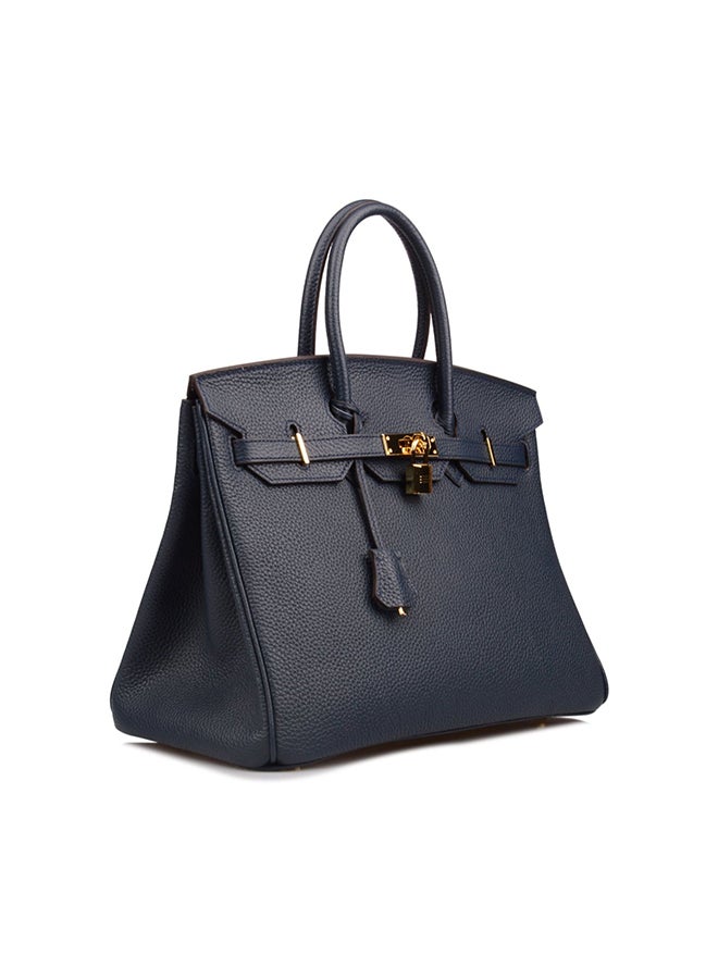 Padlock Handbag With Gold Hardware Black