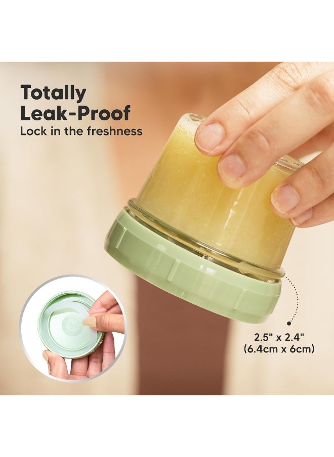 KeaBabies 6pk 4oz Glass Baby Food Containers - Leak-Proof, Microwavable Small Baby Glass Jars with Lids, Baby Food Storage Containers, Baby Snack Containers, BPA-Free Baby Food Jars (Nord)