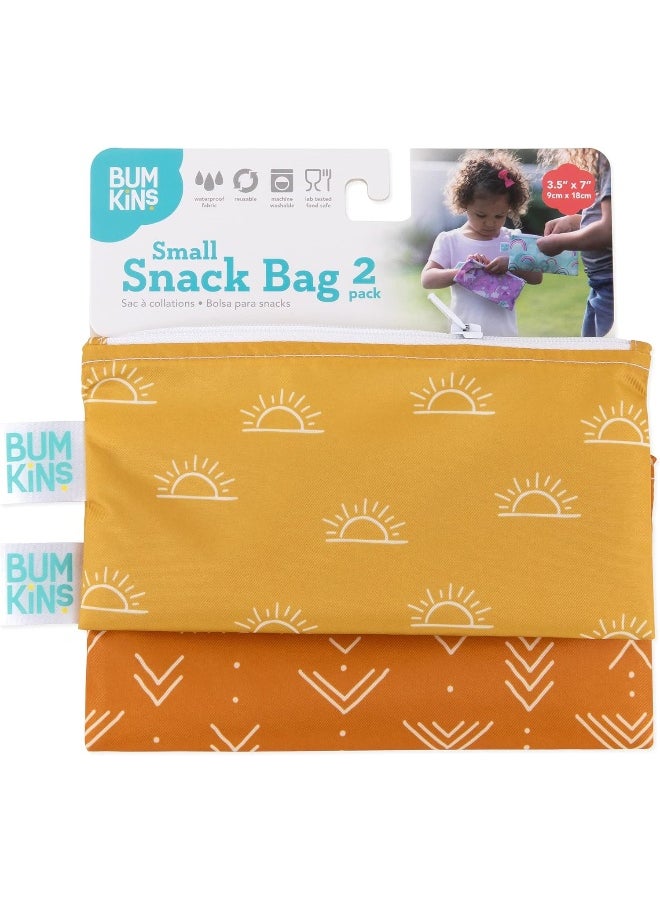 Bumkins Snack Bags, Reusable, Washable, Food Safe, BPA Free, Desert Boho Collection (2-Pack)