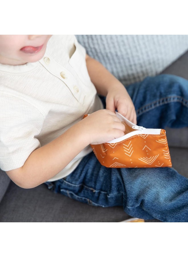 Bumkins Snack Bags, Reusable, Washable, Food Safe, BPA Free, Desert Boho Collection (2-Pack)