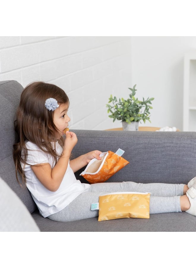 Bumkins Snack Bags, Reusable, Washable, Food Safe, BPA Free, Desert Boho Collection (2-Pack)