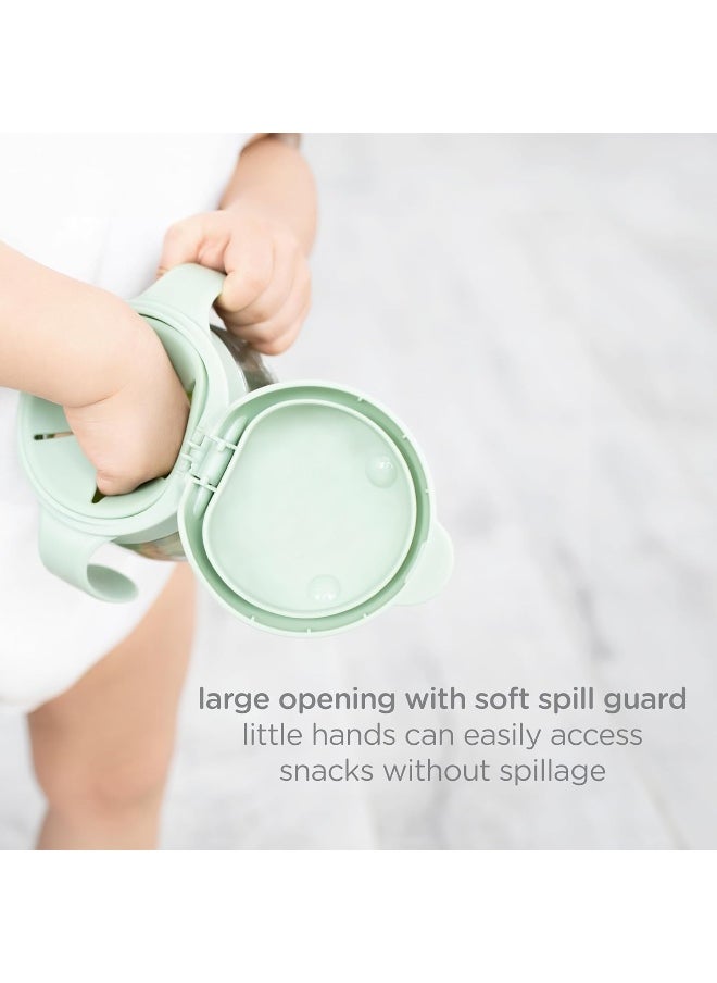 Ubbi Tweat No Spill Snack Container for Kids, BPA-Free, Toddler Snack Container, Sage & Pink