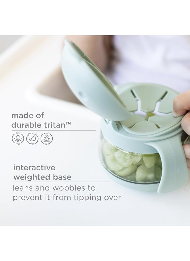 Ubbi Tweat No Spill Snack Container for Kids, BPA-Free, Toddler Snack Container, Sage & Pink