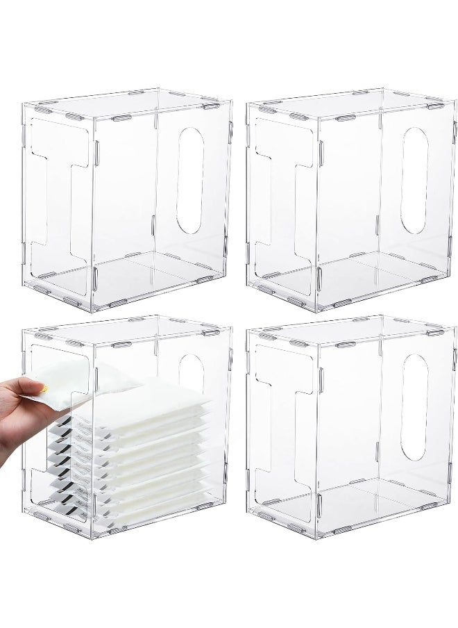 Domensi 4 Pcs Breast Milk Storage Tower Breast Milk Freezer Storage Organizer for Milk Freezer Bags Clear Breastmilk Storage Container Reusable Breastfeeding Accessories Fridge, 8.3 x 8.3 x 5 Inch