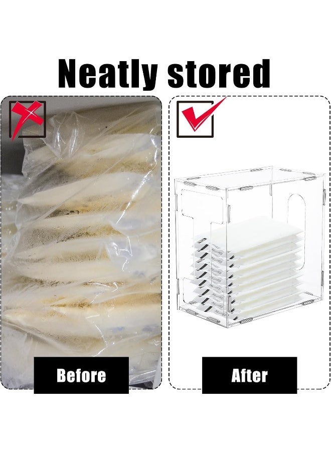 Domensi 4 Pcs Breast Milk Storage Tower Breast Milk Freezer Storage Organizer for Milk Freezer Bags Clear Breastmilk Storage Container Reusable Breastfeeding Accessories Fridge, 8.3 x 8.3 x 5 Inch