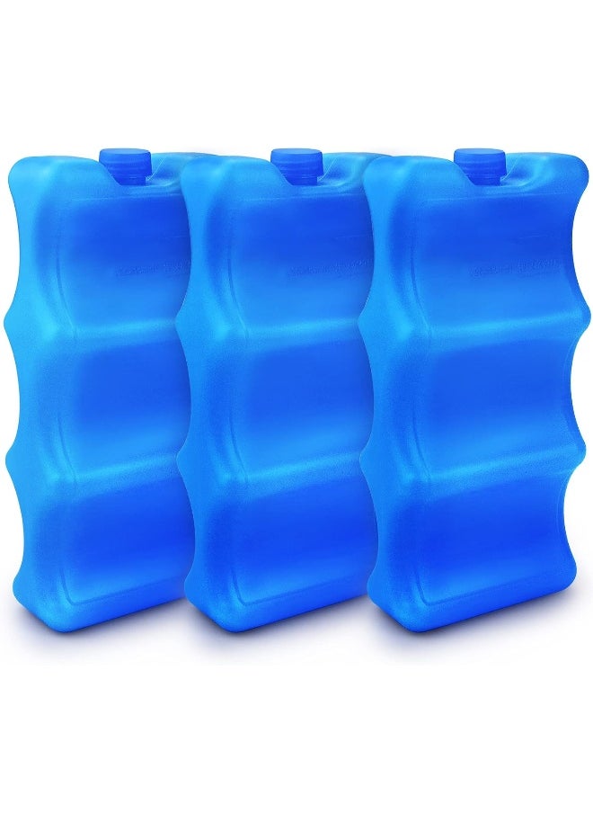 Pack of 3 Reusable Ice Packs for Breastmilk Storage, Bottle Ice Packs for Breastfeeding Mom, Blue