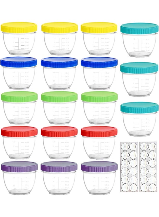 Youngever 18 Pack Baby Food Storage, 4 oz Baby Food Containers with Lids, 6 Assorted Colors, with Free Lids Labels