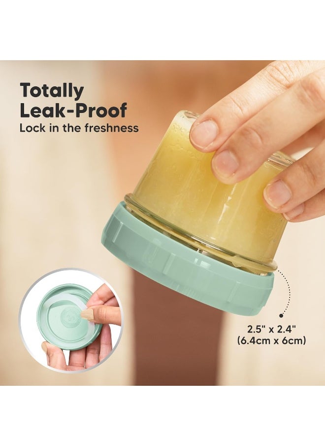 KeaBabies 6pk 4oz Glass Baby Food Containers - Leak-Proof, Microwavable Small Baby Glass Jars with Lids, Baby Food Storage Containers, Baby Snack Containers, BPA-Free Baby Food Jars (Musk Dusk)