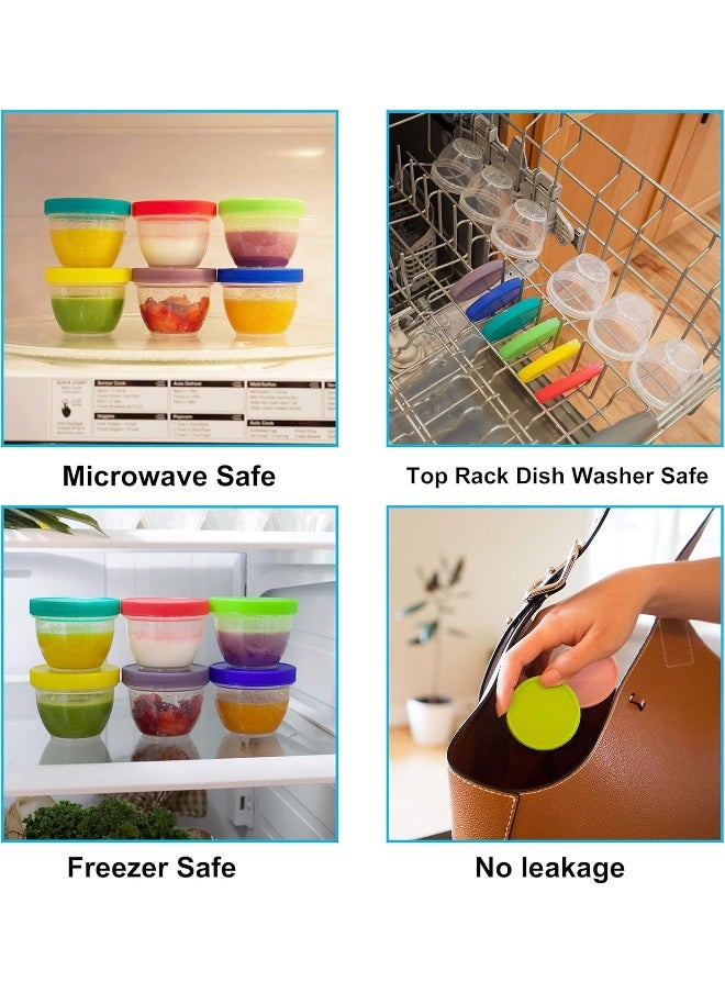 Youngever 18 Pack Baby Food Storage, 2 Ounce Baby Food Containers with Lids and Labels, 9 Assorted Colors