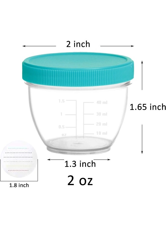 Youngever 18 Pack Baby Food Storage, 2 Ounce Baby Food Containers with Lids and Labels, 9 Assorted Colors