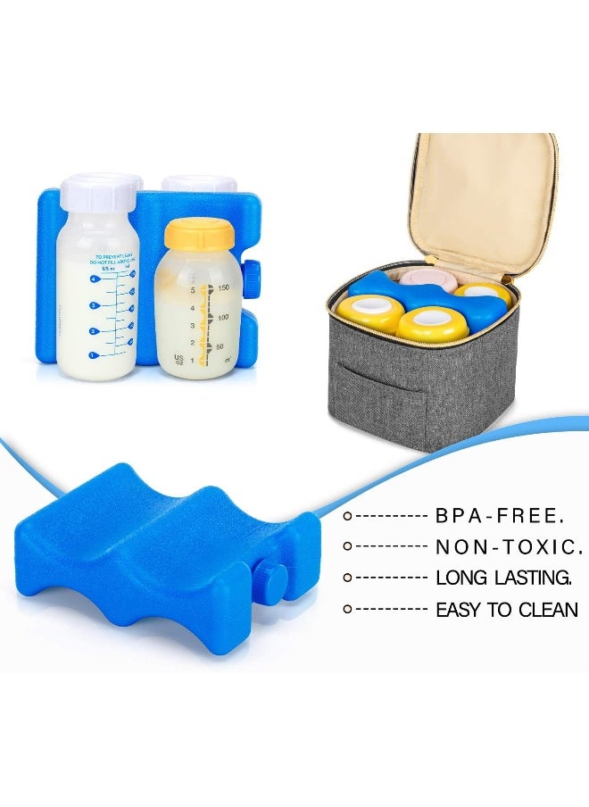 Teamoy Breastmilk Ice Pack(Pack of 2), Bottle Ice Packs for Breastmilk Storage and Breastfeeding Working Mom, Small