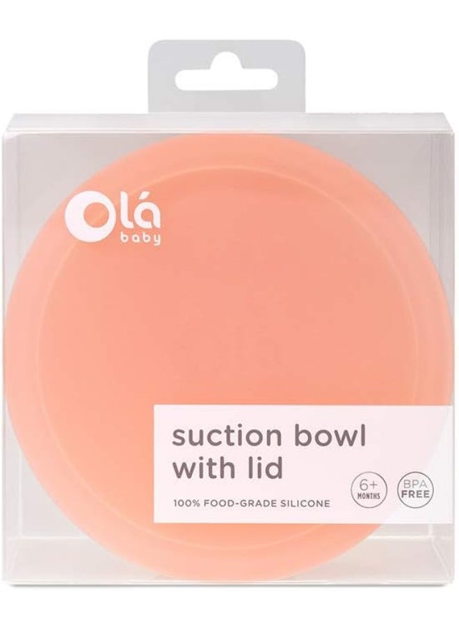 Olababy 100% Silicone Suction Bowl with Lid for Independent Feeding Baby and Toddler