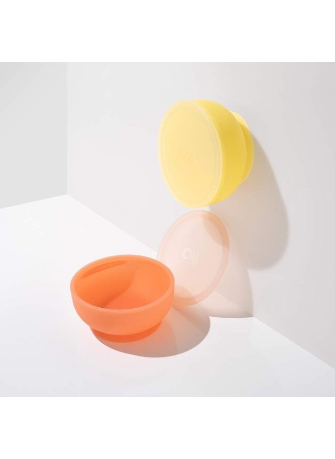Olababy 100% Silicone Suction Bowl with Lid for Independent Feeding Baby and Toddler