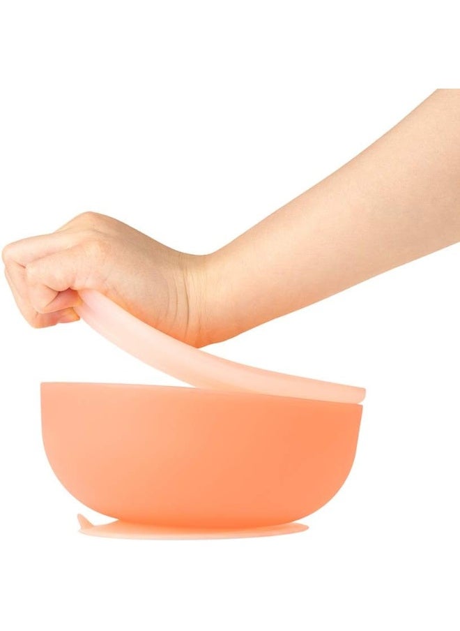 Olababy 100% Silicone Suction Bowl with Lid for Independent Feeding Baby and Toddler