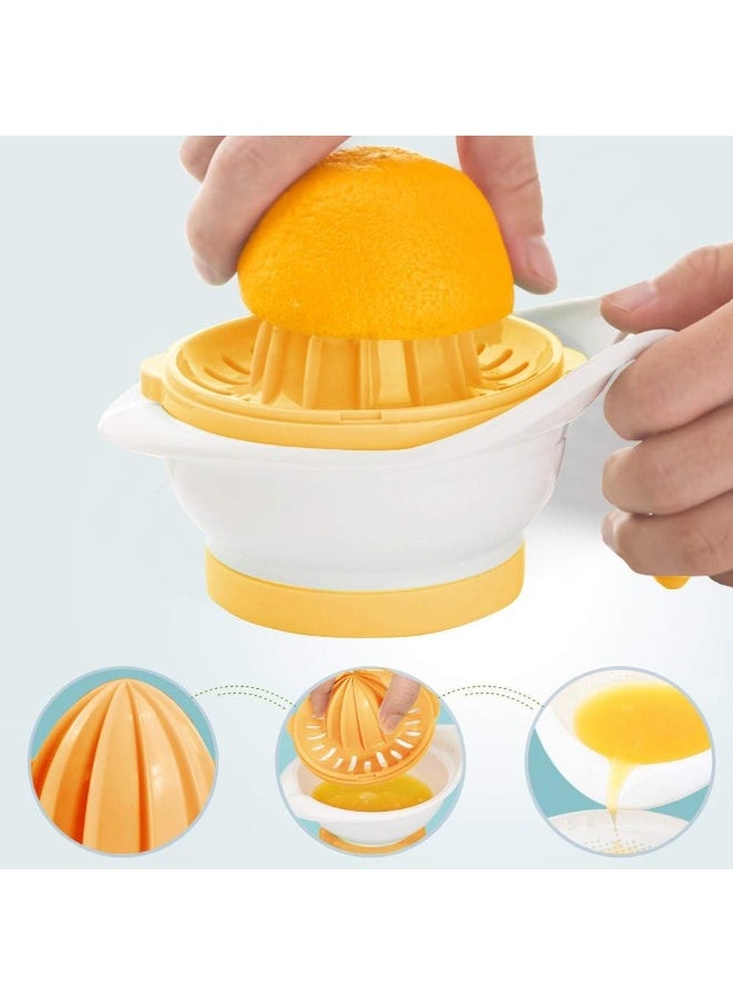Matyz Versatile Baby Food Maker Set - Toddler Food Mills with Mash Bowl, Hand Masher, Citrus Juicer, Grater - Making Homemade Baby Food - Fruits and Vegetables Masher - No BPA (Yellow)