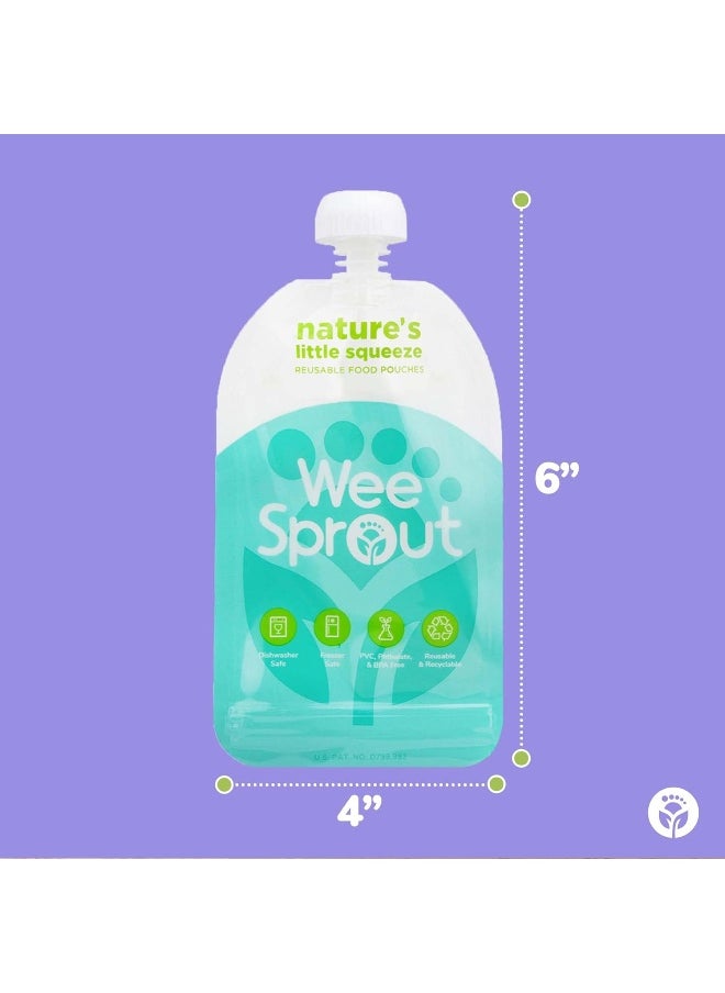 WeeSprout Double Zipper Reusable Food Pouch - 6 Pack - 5 fl oz
