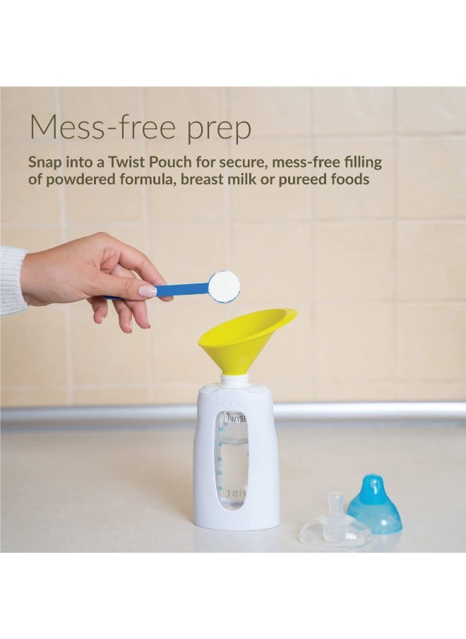 Kiinde Twist Pouch and Foodii System 2-Piece Funnel Set for Breast Milk, Formula, Baby Food, Water, Purees, Solids