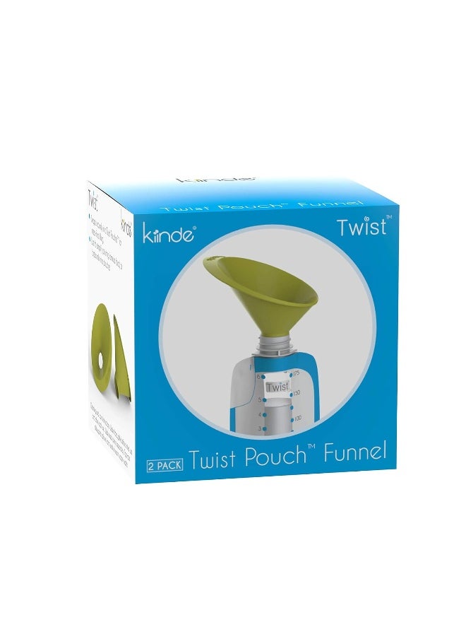 Kiinde Twist Pouch and Foodii System 2-Piece Funnel Set for Breast Milk, Formula, Baby Food, Water, Purees, Solids