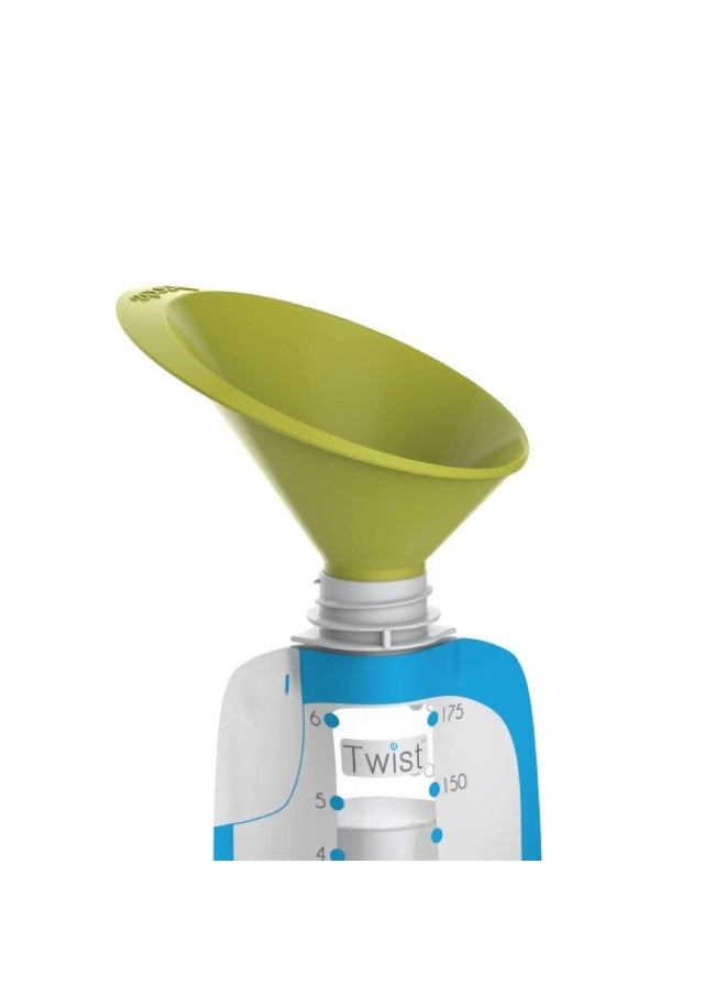 Kiinde Twist Pouch and Foodii System 2-Piece Funnel Set for Breast Milk, Formula, Baby Food, Water, Purees, Solids
