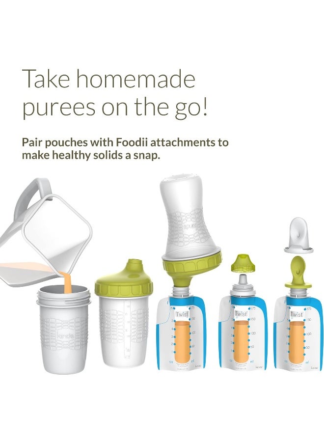 Kiinde Foodii Baby Food and Formula Storage, Disposable Squeeze Pouches (40 Pack)