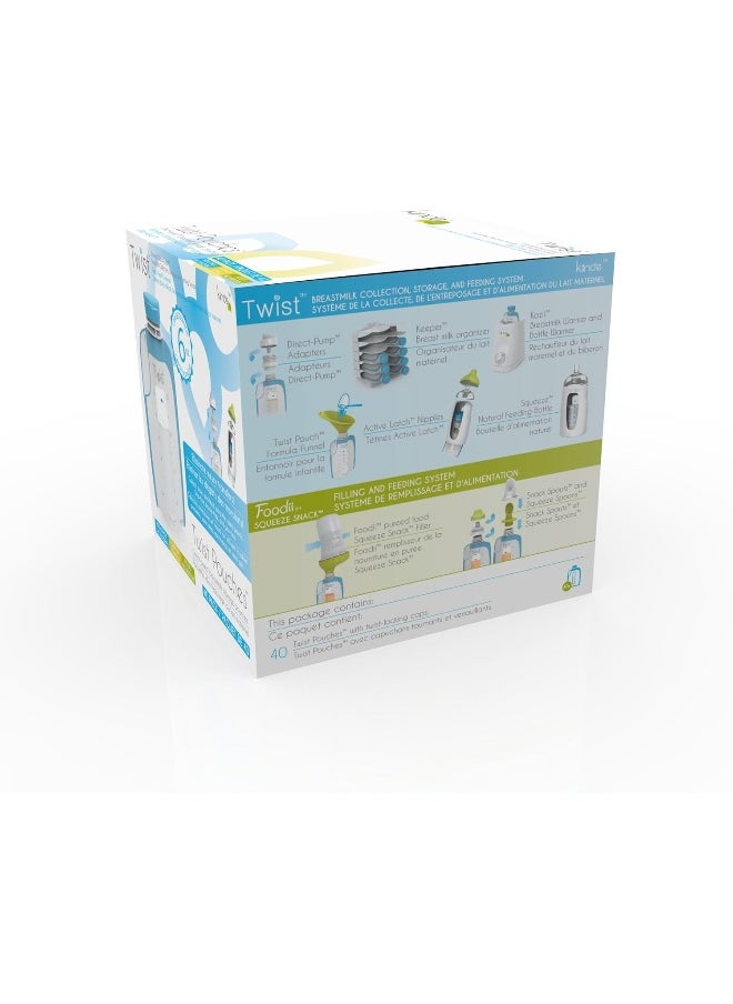 Kiinde Twist Pouch Breast Milk Storage Bags for Pumping, Freezing, and Feeding