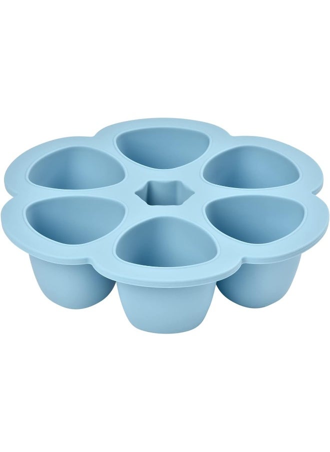 Béaba Silicone Multiportions Baby Food Tray, Oven Safe, Made in Italy, Sky, 3 oz