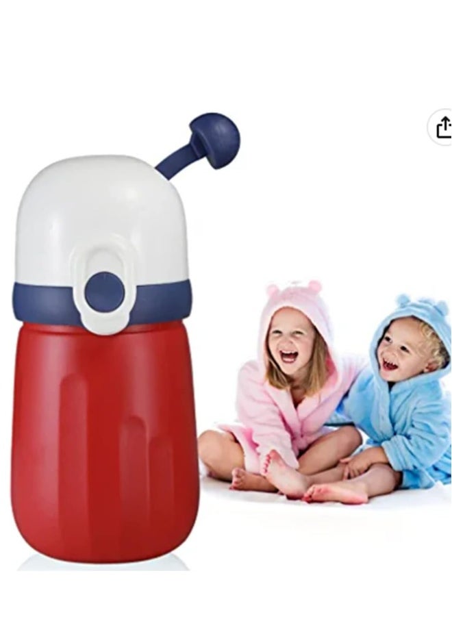Pee Bottle for Kids Travel Urinal Portable Potty Cup Toddler Baby Emergency Toilet Car Road Trip Essentials Camping Training Leak Proof Cherry red