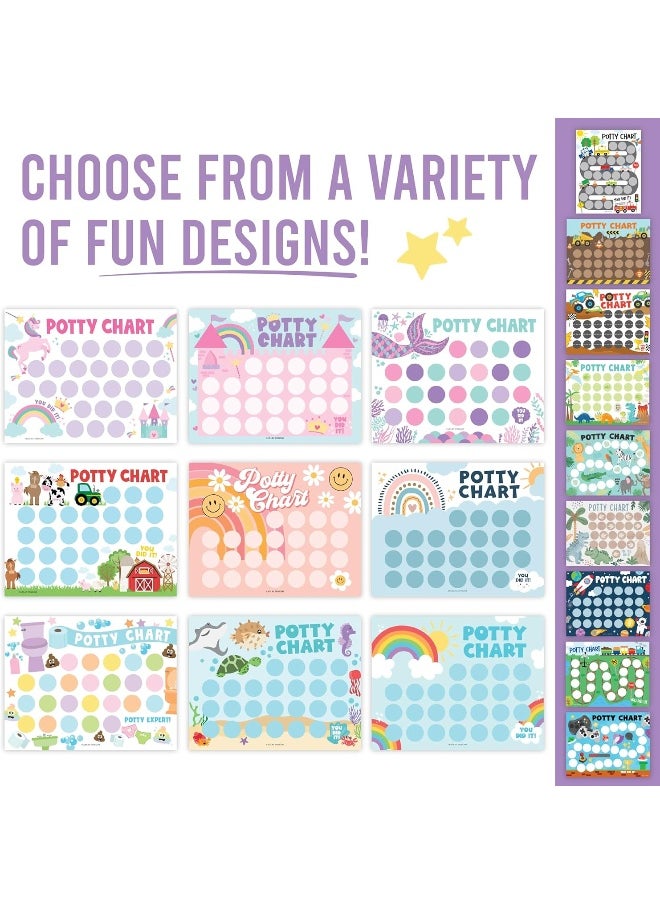 Boho Potty Training Chart for Toddler Girls - Potty Training Sticker Chart for Girls Potty, Potty Chart for Girls with Stickers, Sticker Chart for Kids Potty Training Reward Chart, Kids Reward Chart