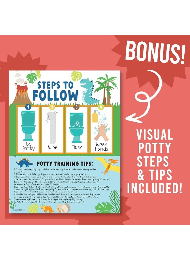 Hadley Designs Dinosaur Potty Training Chart for Toddlers Boys