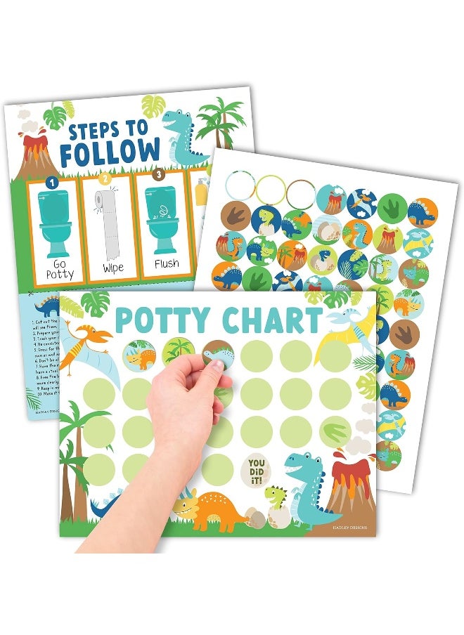 Hadley Designs Dinosaur Potty Training Chart for Toddlers Boys