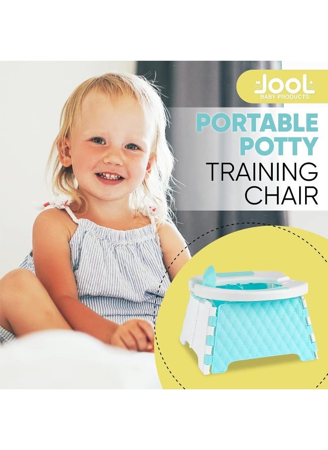 Jool Baby Portable Potty Training Chair with Travel Bag and 30 Liners, Foldable, Indoor/Outdoor Use, Camping