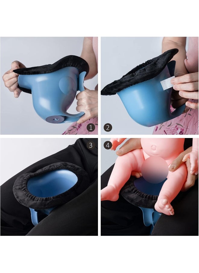 EASICOZI Potty for Newborn Baby Potty Training; for Diaper Free Baby Elimination Communication Indoor & Outdoor; Attractive Fish Shape (Blue)