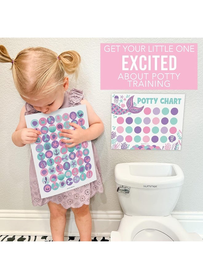 Mermaid Potty Training Chart For Toddler Girls