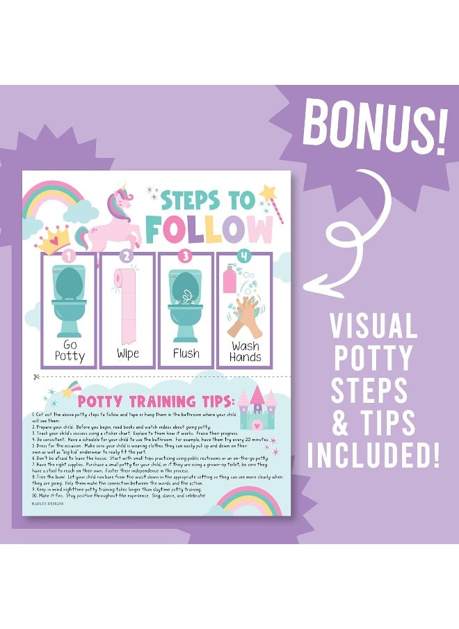 Unicorn Potty Training Chart For Toddler Girls - Potty Training Sticker Chart For Girls Potty, Potty Chart For Girls With Sticker, Sticker Chart For Kids Potty Training Reward Chart, Kids Reward Chart