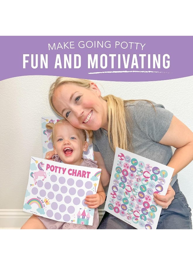 Unicorn Potty Training Chart For Toddler Girls - Potty Training Sticker Chart For Girls Potty, Potty Chart For Girls With Sticker, Sticker Chart For Kids Potty Training Reward Chart, Kids Reward Chart