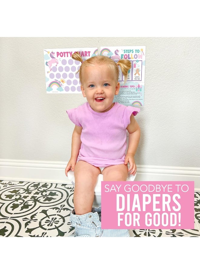 Unicorn Potty Training Chart For Toddler Girls - Potty Training Sticker Chart For Girls Potty, Potty Chart For Girls With Sticker, Sticker Chart For Kids Potty Training Reward Chart, Kids Reward Chart