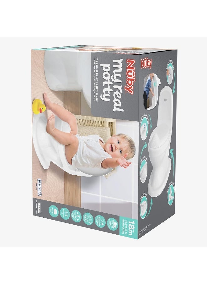 Nuby My Real Potty Training Toilet with Life-Like Flush Button & Sound for Toddlers & Kids