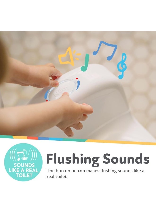 Nuby My Real Potty Training Toilet with Life-Like Flush Button & Sound for Toddlers & Kids