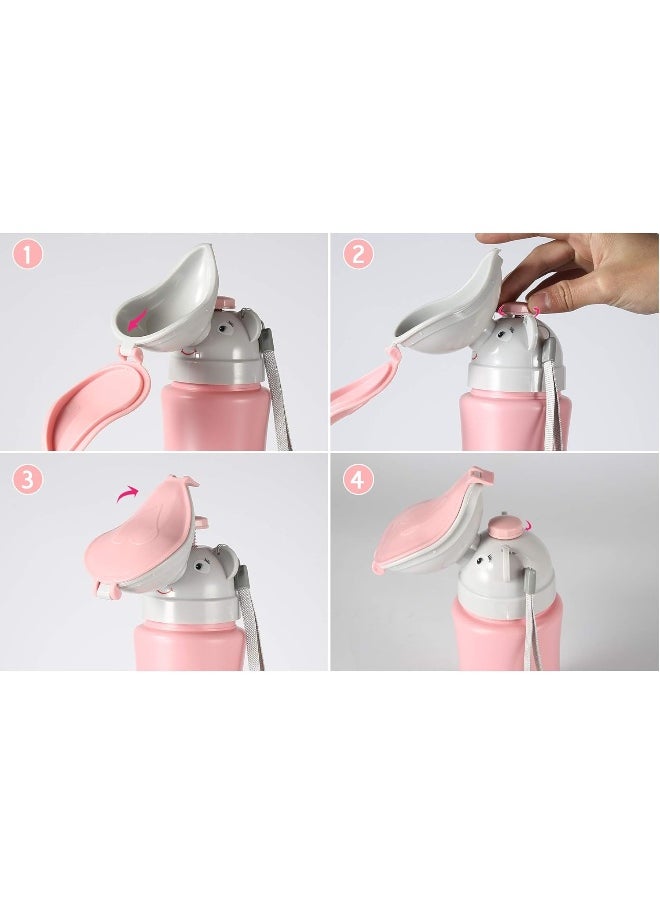 ONEDONE Travel Urinal Portable Potty Pee Cup for Kids Girls Urinal Emergency Toilet for Camping Car Travel and Kid Potty Pee Training Pee Bottle for Toddlers Kids Children Baby Girls