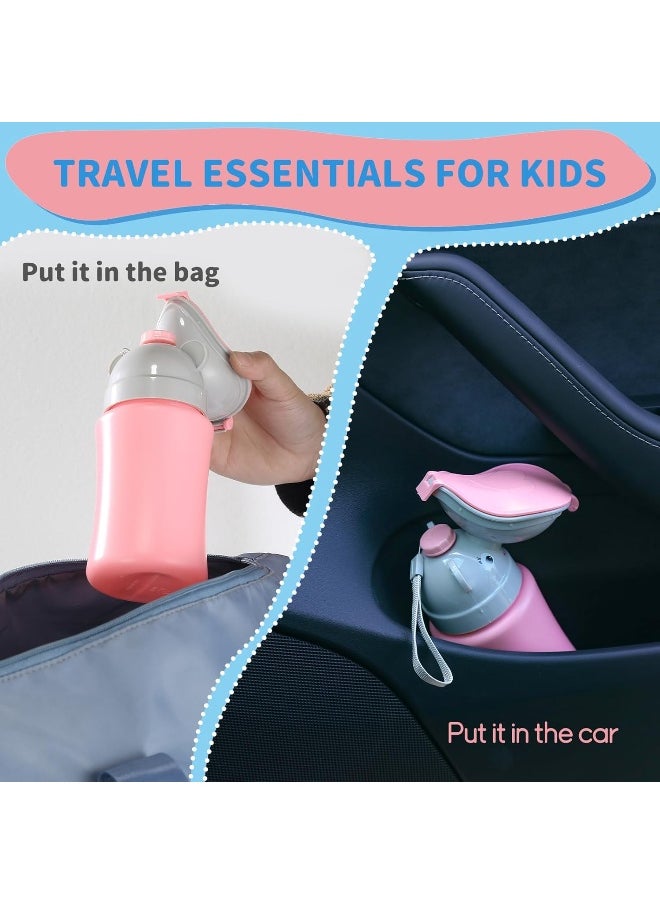 ONEDONE Travel Urinal Portable Potty Pee Cup for Kids Girls Urinal Emergency Toilet for Camping Car Travel and Kid Potty Pee Training Pee Bottle for Toddlers Kids Children Baby Girls