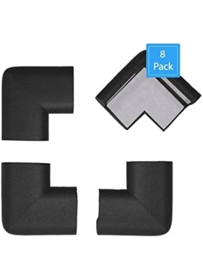 Kidkusion Corner Cushions, Black - 8 Pack | Foam Safety; Table Protector; Furniture Safety; Edge Guard